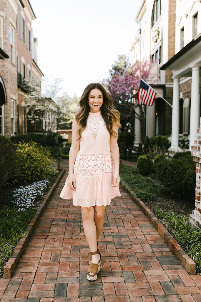 pink trapeze dress