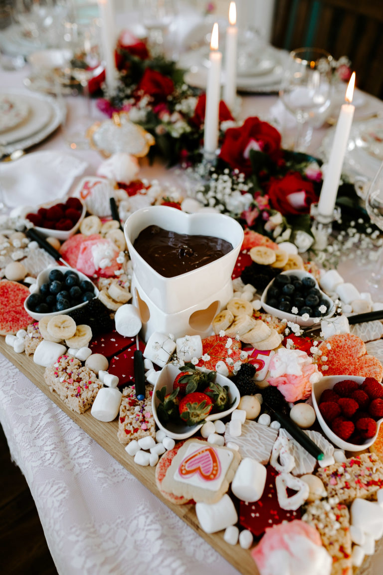 The top 20 wedding venues in nashville Valentine's Chocolate Fondue Treat Board | KBStyled
